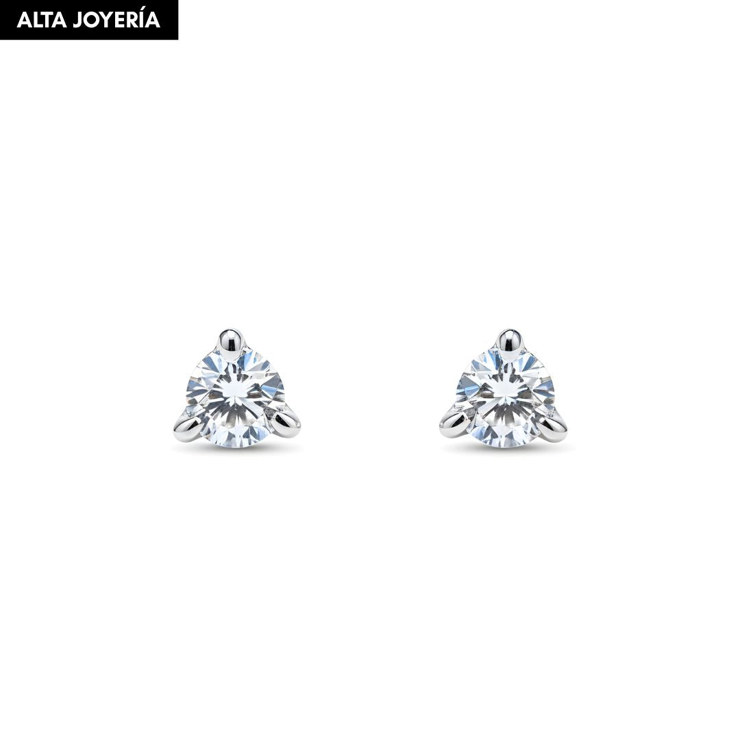 Aretes OJA N° 1 | Oro Blanco & Diamante