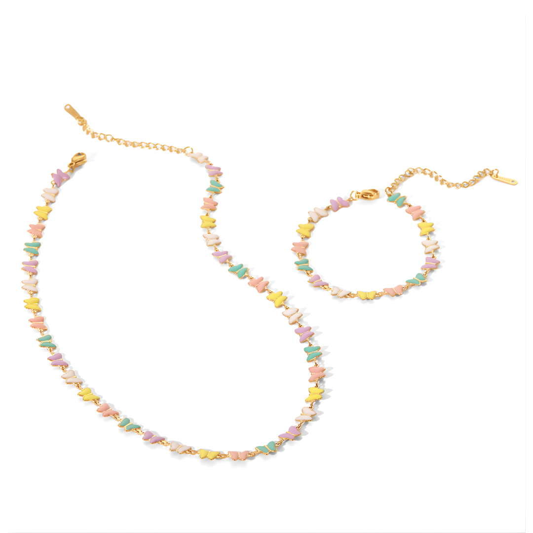 SET DE COLLAR Y PULSERA MARIPOSAS