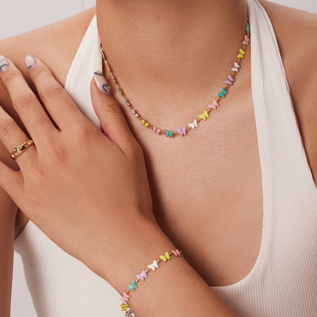 SET DE COLLAR Y PULSERA MARIPOSAS