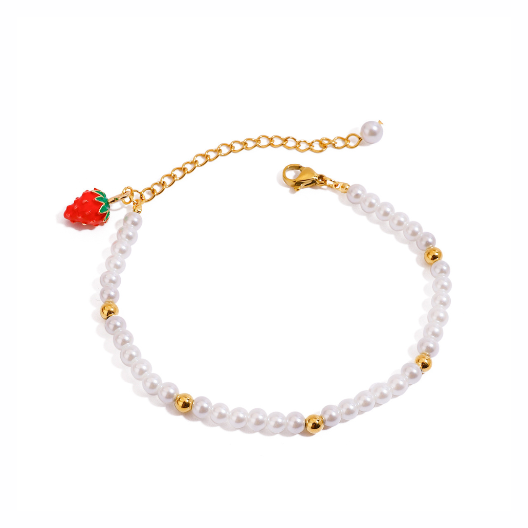 PULSERA FRESA PERLADA