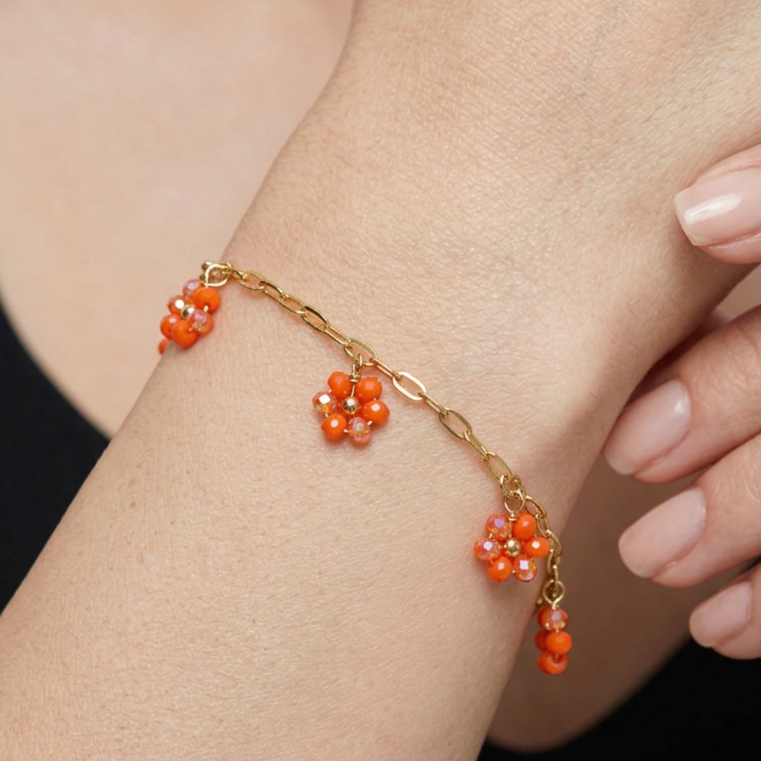 Pulsera Flor Naranja