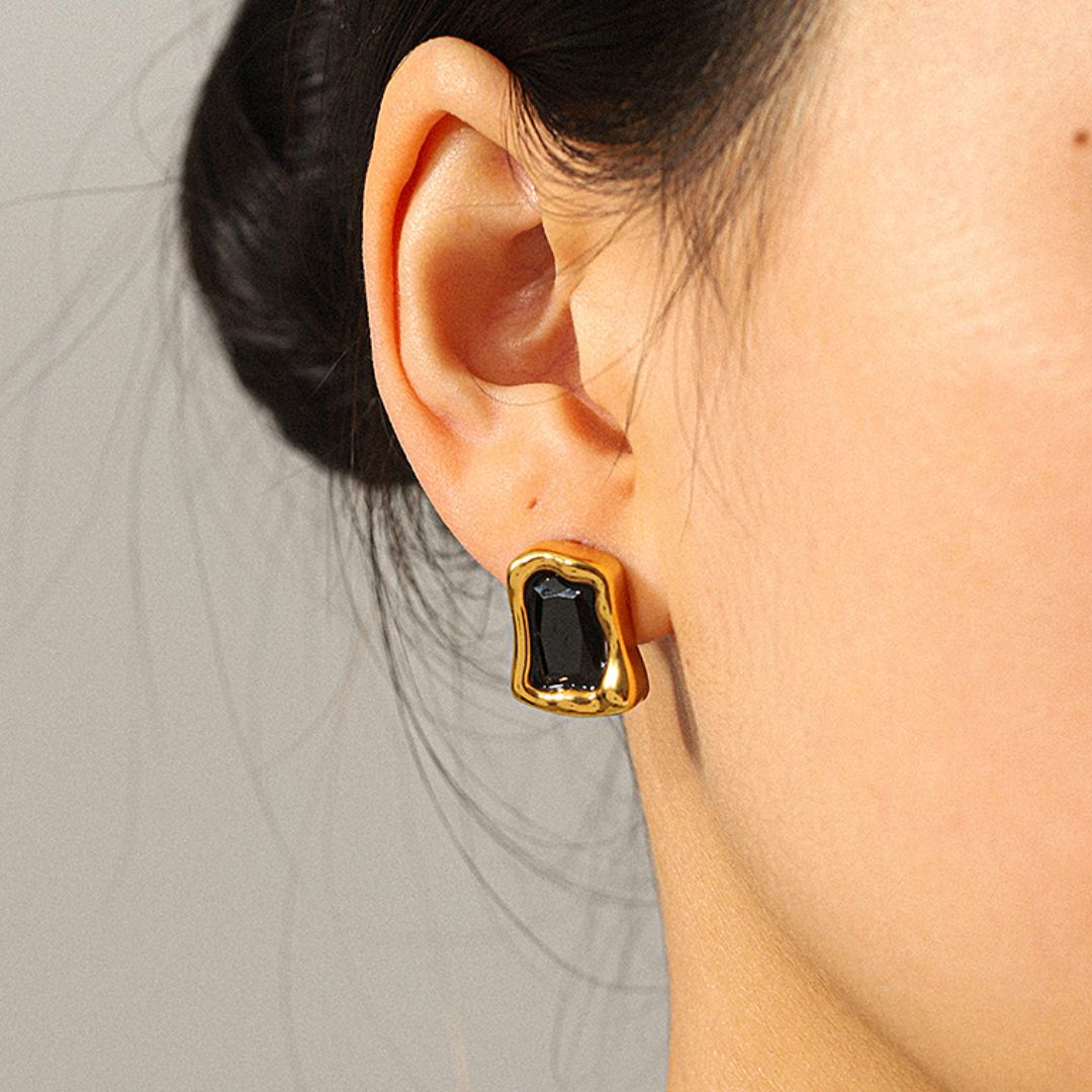 Aretes Espejo Negro