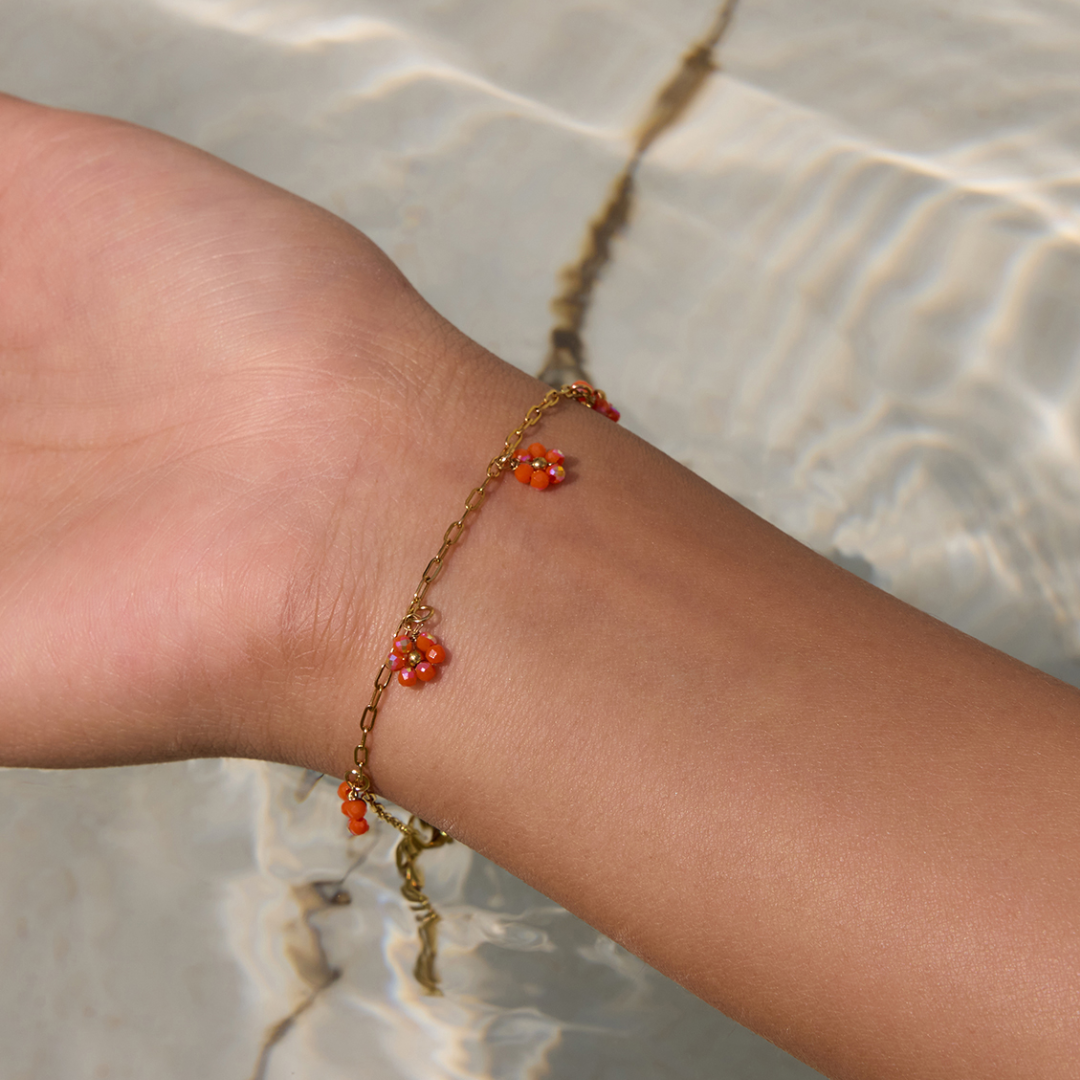 Pulsera Flor Naranja