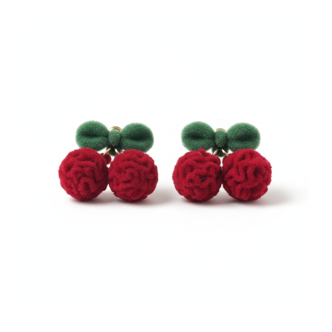 ARETES CHERRY DE TERCIOPELO